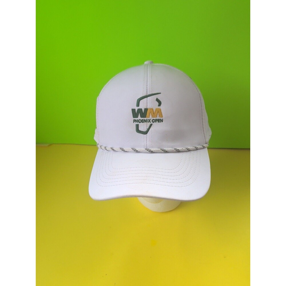 Waste Management Phoenix Open Golf Hat PGA Tour White Snapback Rope